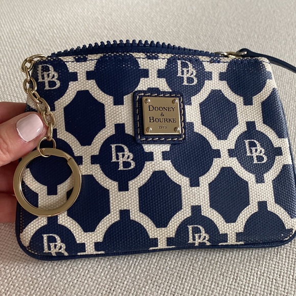 Dooney and Bourke Keychain Wristlet Navy/White - Picture 6 of 10